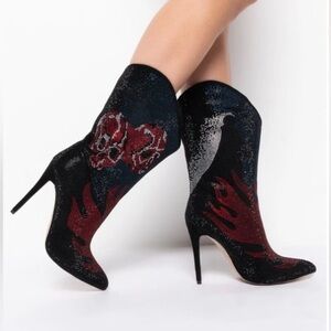 DOLLS KILL STILETTO BOOTIE IN BLACK /SIZE 6 OR 6 1/2